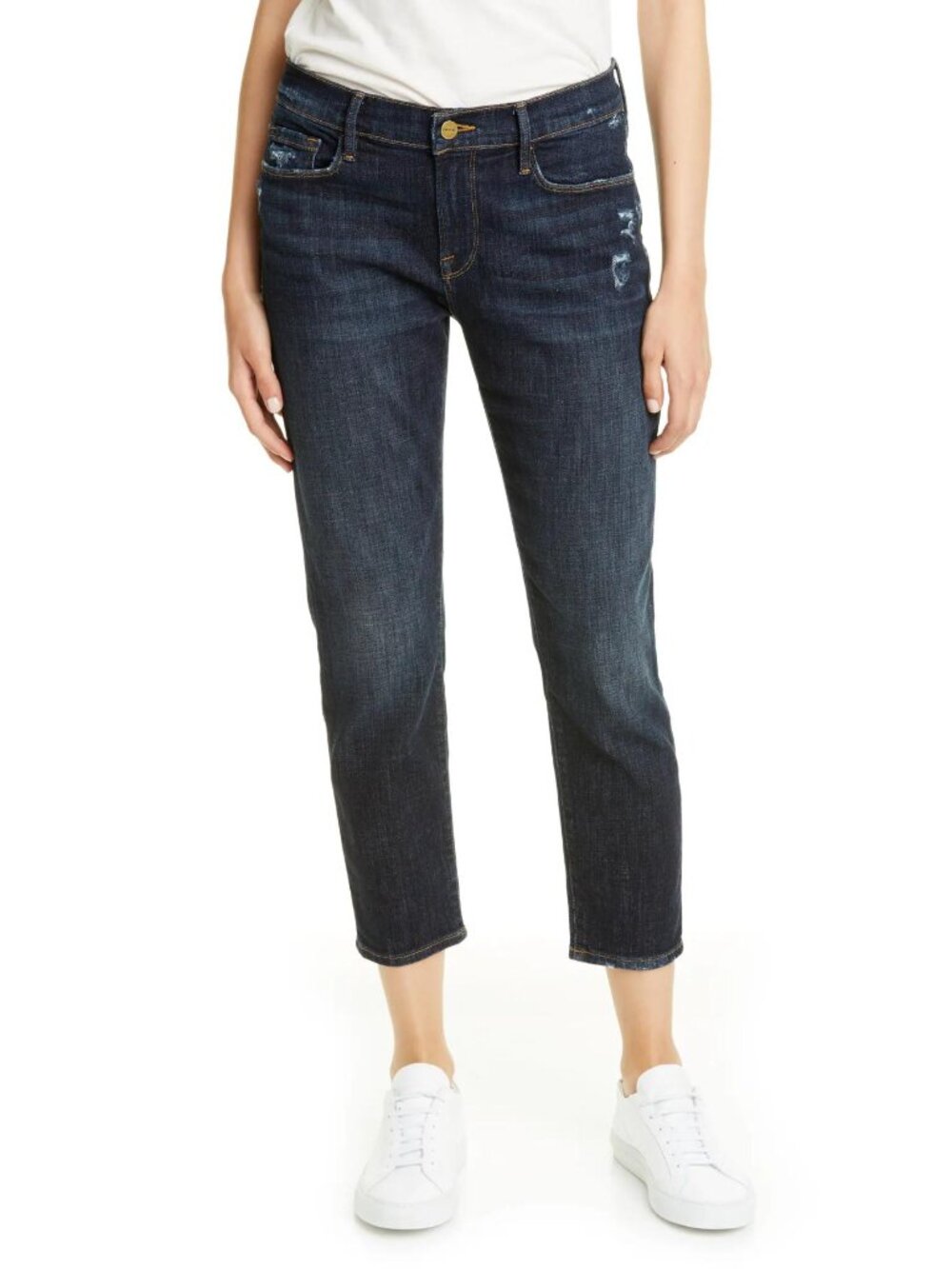 FRAME Le Garcon Crop Boyfriend Jeans in "Covant" Wash